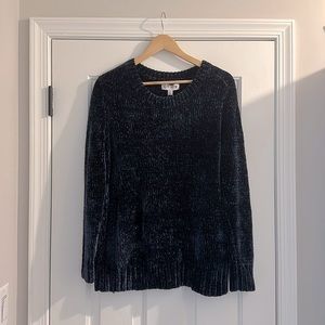 NWT ORVIS Blue Chenille Ribbed Cuff Sweater